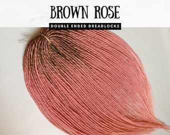 Brown Rose Ombre Double Ended Dreads – Handmade Synthetic Dreadlocks