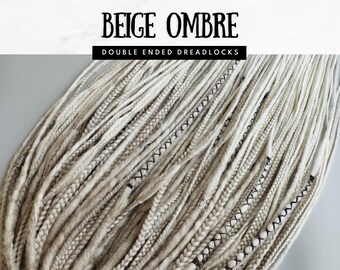 Handmade Beige Ombre Double Ended Dreads – Boho Synthetic Dreadlocks