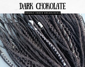 Chocolate Black Double Ended Dreads – Handmade Synthetic Dreadlocks