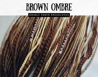 Brown Ombre Double Ended Dreadlocks – Handmade Synthetic Dreads