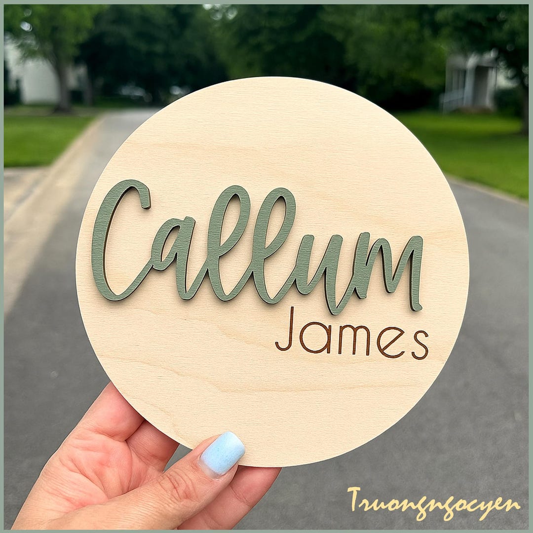 Custom Newborn Announcement Sign, Footprint Sign, 3D Baby Name With ...