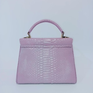 Handgemachte Flieder Python Umhängetasche - Exotische Leder Handtasche Frauen Tasche Bild 8
