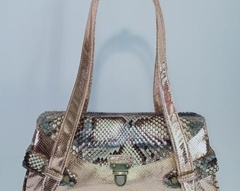 Exotic  Bag, Leather Baguette Bag, Handmade Shoulder Handbag, Underarm Bag.
