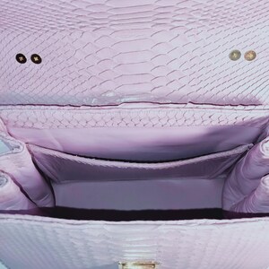 Handgemachte Flieder Python Umhängetasche - Exotische Leder Handtasche Frauen Tasche Bild 12