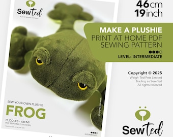 Frog Sewing Pattern PDF INSTANT DOWNLOAD - Make your own soft toy plushie