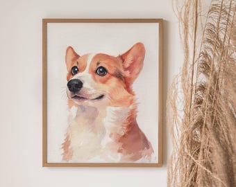 Custom Watercolor Portraits,Using Pet Photo,Personalized Digital Dog Portraits,Cat Portraits,Custom Dog Portraits,Custom Pet Memorial Art