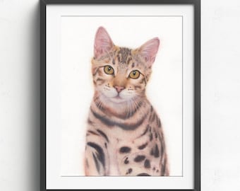 Custom Watercolor Portraits,Using Pet Photo,Personalized Digital Dog Portraits,Cat Portraits,Custom Dog Portraits,Custom Pet Memorial Art