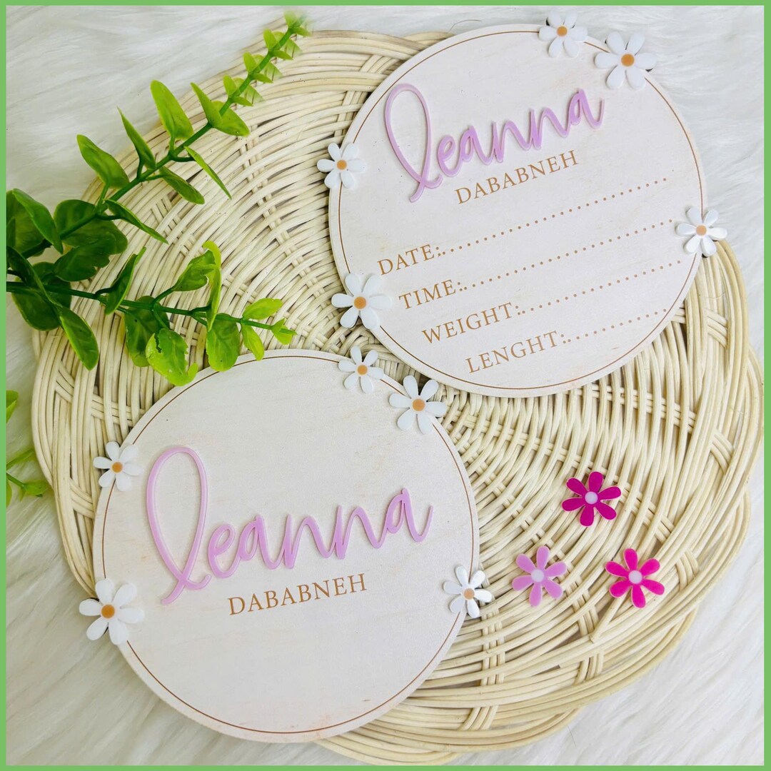Personalized Baby Name Sign | Newborn Birth Stats Sign | Custom Baby ...