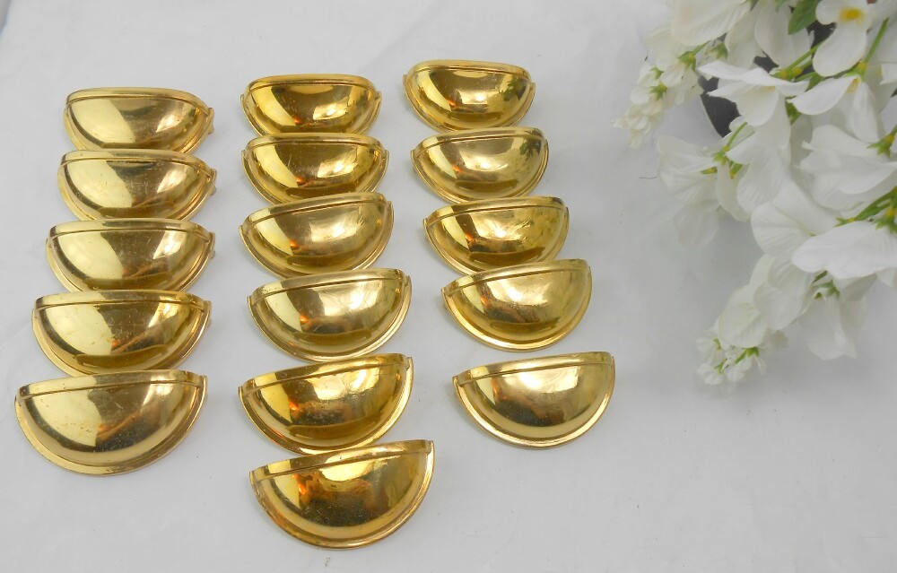 Vintage Brass Drawer Pulls Cabinet Half Vintage Brass Drawer Pulls Cabinet Half Moon Round Set Of 16 From Vintagehillbillies On
