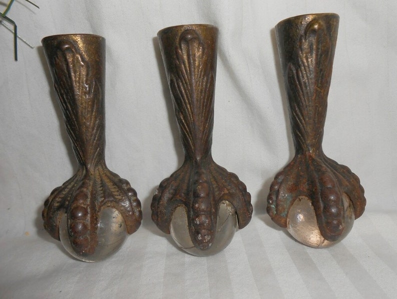 Vintage Claw and Glass Ball Furniture Leg brass eagle claw Etsy