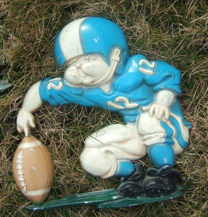 Vintage Homco football wall art hanging metal football plaques Etsy