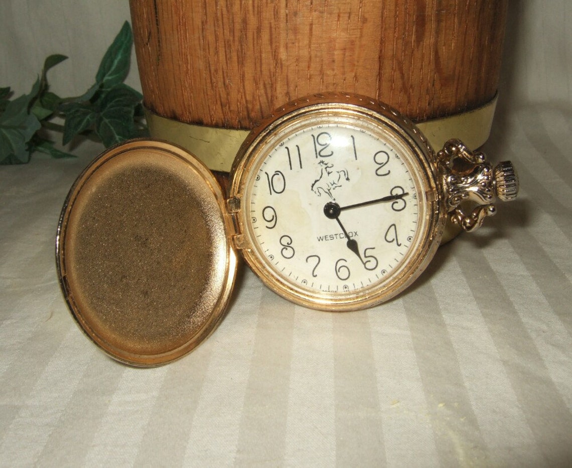 Vintage pocket watch Westclox pocket watch wind up silvertone Etsy