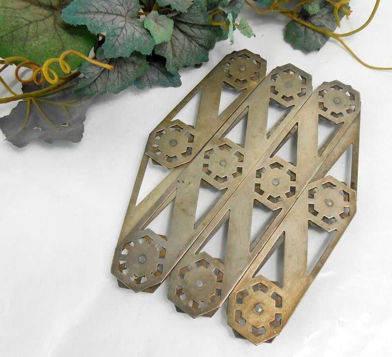 Vintage Expanding trivet silver plate expandable trivet Atomic Etsy