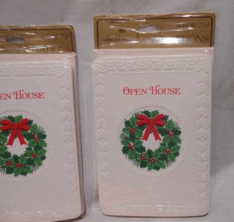 Vintage Hallmark Christmas Open House invitations 16 Hallmark Etsy