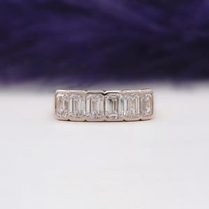 18K Rose Gold Eternity Band, Elegant Bridal Jewelry Band, Diamond Wedding Band, Fine Jewelry Gift for Her best to wear with Ring