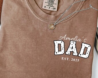 Camiseta personalizada para papá Comfort Colors® con nombre de niño, camiseta para papá, regalo para papá, papá con nombre de niño, Día del Padre, regalo de Navidad para papá