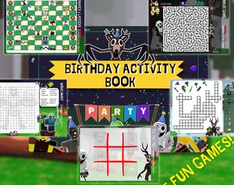 Roblox 99 Nights in the Forest Birthday Activity Book | Printable Party Game for Kids | 5 Page Birthday Games PDF | Digital Download | A4