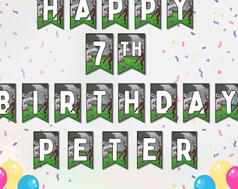99 Nights in the Forest Roblox Birthday Banner | Printable Party Bunting | Gaming Birthday Decoration | Kids Roblox Party Supplies