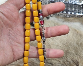 tasbih Faturan  with Minaret Made Antimony – Handmade Islamic Tasbih Misbaha, Ottoman Style Tesbih, Collector Islamic Distinctive Design