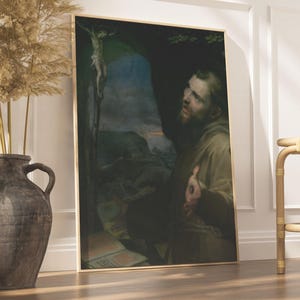 St Francis of Assisi Poster, Barocci Old Master Religious Wall Art, Gothic Catholic