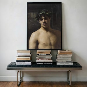 John Singer Sargent Man klädd i lagerblad Poster, Oljemålning med mansporträtt, väggkonst av Dark Academia bild 5