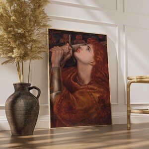 Joan of Arc Rossetti Pre-Raphaelite Poster, La Pucelle 1882 Fine Art Wall Decor