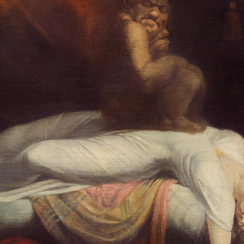 The Nightmare Print, Henry Fuseli 1781 Gothic Wall Art, Dark Romanticism Poster, Dark Academia Decor