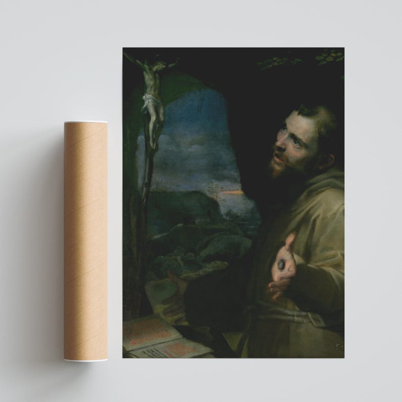 St Francis of Assisi Poster, Barocci Old Master Religious Wall Art, Gothic Catholic