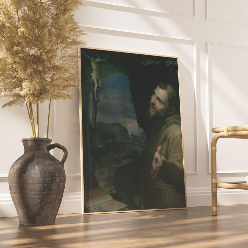 St Francis of Assisi Poster, Barocci Old Master Religious Wall Art, Gothic Catholic