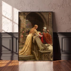 God Speed Edmund Blair Leighton, Medieval Knight and Lady Painting, Pre-Raphaelite Art Print