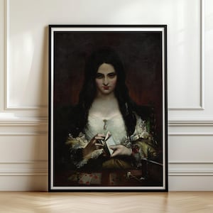 The Wish Print, Theodor von Holst 1840 Dark Romanticism Wall Art, Femme Fatale Poster
