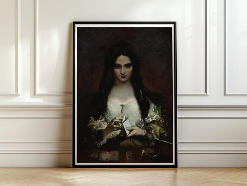 The Wish Print, Theodor von Holst 1840 Dark Romanticism Wall Art, Femme Fatale Poster