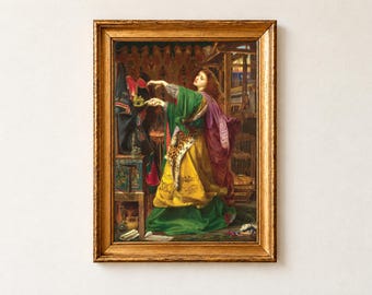 Morgan le Fay Print, Frederick Sandys 1864 Pre Raphaelite Wall Art, Arthurian Legend Witch Poster
