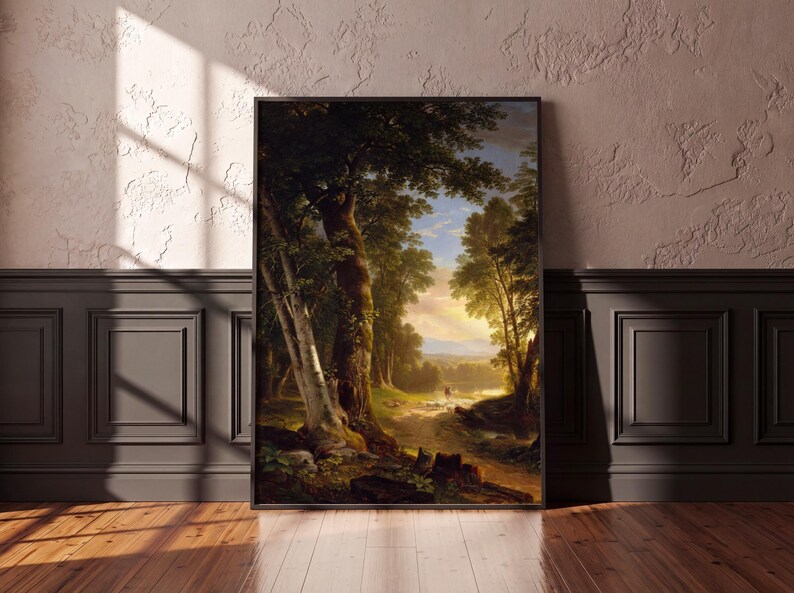 The Beeches Asher Brown Durand 1845, Hudson River School Landscape Print, Vintage Forest Poster