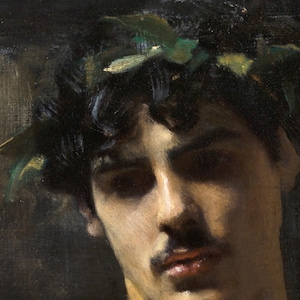 John Singer Sargent Man klädd i lagerblad Poster, Oljemålning med mansporträtt, väggkonst av Dark Academia bild 2