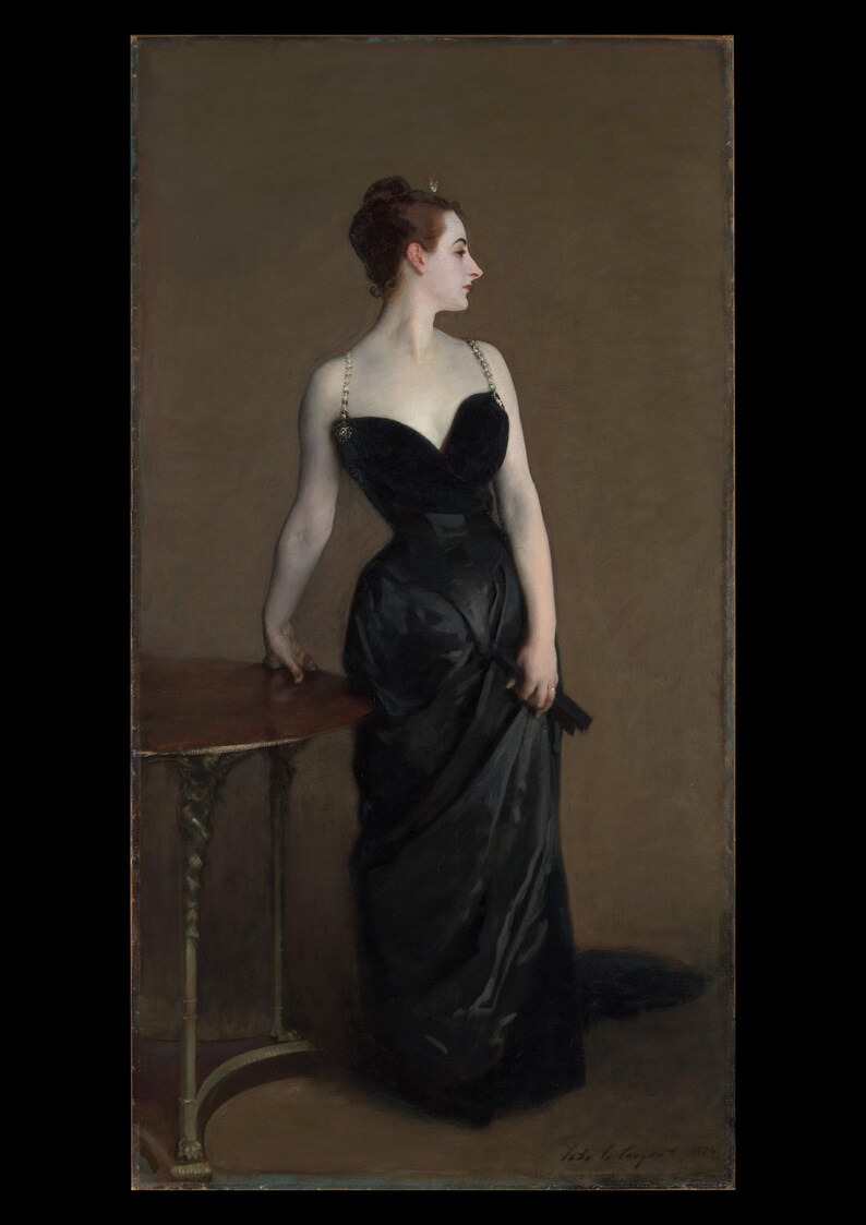 Madame X Portrait Print, John Singer Sargent, Black Dress Woman Painting, Vintage Wall Art Poster