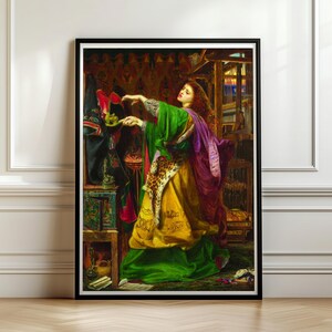 Morgan le Fay Print, Frederick Sandys 1864 Pre Raphaelite Wall Art, Arthurian Legend Sorceress Poster