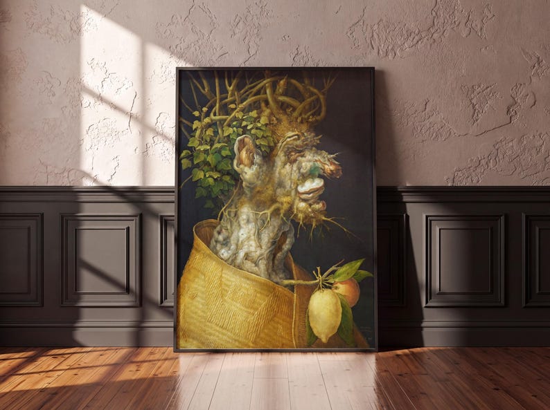 Winter by Giuseppe Arcimboldo 1563, Renaissance Mannerist Portrait Art Print, Gnarled Tree Trunk