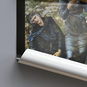 Beguiling of Merlin Print, Burne-Jones Pre Raphaelite Wall Art, Arthurian Legend Poster, Dark Academia