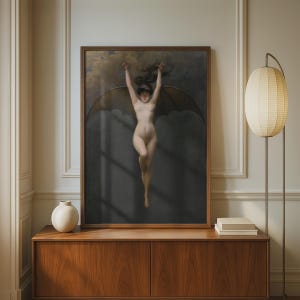 The Bat Woman Penot Poster, Dark Gothic Symbolist Art, Occult Wall Art Decor