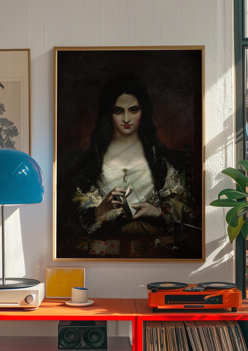 The Wish Print, Theodor von Holst 1840 Dark Romanticism Wall Art, Femme Fatale Poster