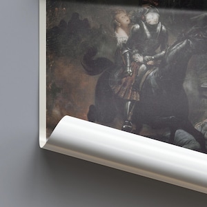 Gothic Ballad of Lenore Print, Dark Romanticism Poster, Horace Vernet 1839, Haunted Knight Horse