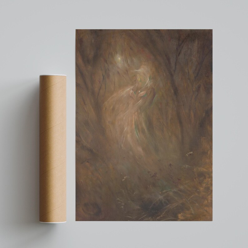 Forest Ghost Poster, Mednyanszky Mystical Spirit Art, Dark Symbolist Wall Art