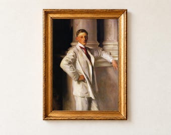Earl of Dalhousie John Singer Sargent Portrait Poster, Dorian Gray Aesthetic, Dark Academia Wall Art, Male Portrait Print