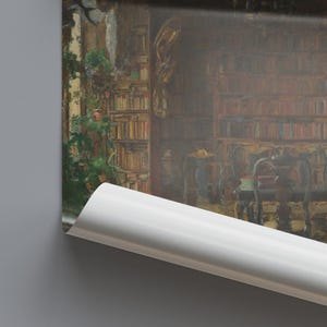 Harriet Backer Library Interior Poster, 1902 Norwegian Art, Bookshelf Wall Decor