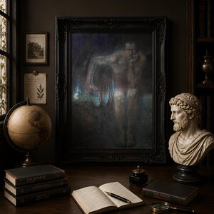 Lucifer by Franz von Stuck 1890, Symbolist Painting, Dark Gothic Wall Art, Fallen Angel Print