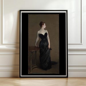 Madame X Portrait Print, John Singer Sargent, Black Dress Woman Painting, Vintage Wall Art Poster