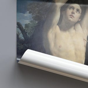 Saint Sebastian Guido Reni Baroque Painting, Martyr Arrows Religious Art Poster, Italian Old Master