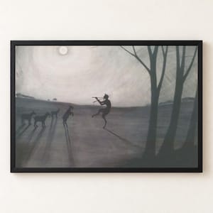 Faun by Moonlight Print, Leon Spilliaert 1900 Dark Romanticism Wall Art, Moody Moon Symbolist Poster