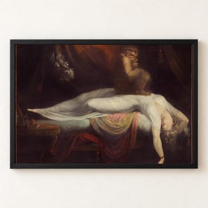 The Nightmare Print, Henry Fuseli 1781 Gothic Wall Art, Dark Romanticism Poster, Dark Academia Decor